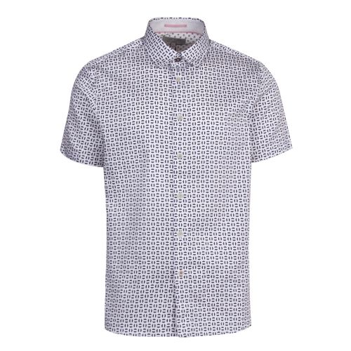Mens White Steeve Geo Print S/s Shirt 43896 by Ted Baker from Hurleys