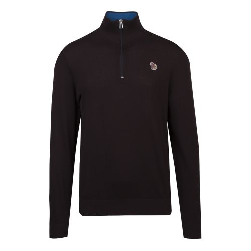 Mens Black Zebra Half Zip Knitted Jumper 52461 by PS Paul Smith from Hurleys
