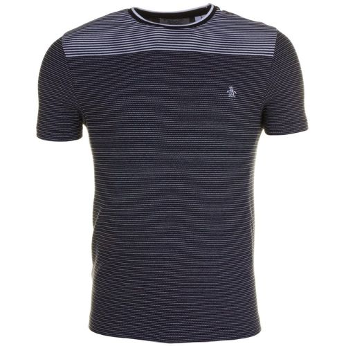 Mens Black Engineered Stripe S/s Tee Shirt 61690 by Original Penguin from Hurleys