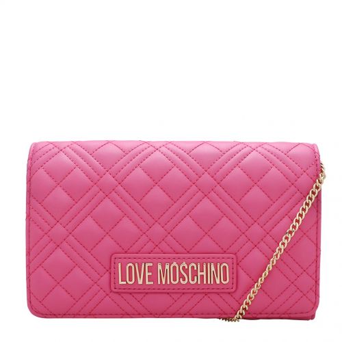 Womens Fuschia Diamond Quilted Clutch Cross Body Bag 101412 by Love Moschino from Hurleys