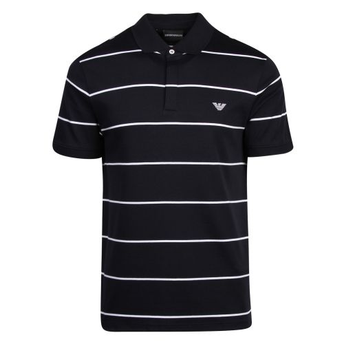 Mens Navy Branded Stripe S/s Polo Shirt 55511 by Emporio Armani from Hurleys