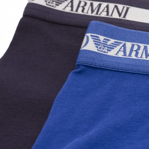 Marine/Blue Logo Band 2 Pack Trunks 34947 by Emporio Armani Bodywear from Hurleys