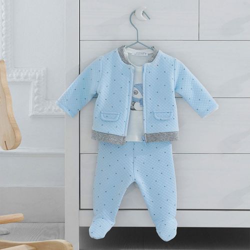 Mayoral Baby Sky Blue Star Quilted 3 Piece Tracksuit 74808 by Mayoral from Hurleys