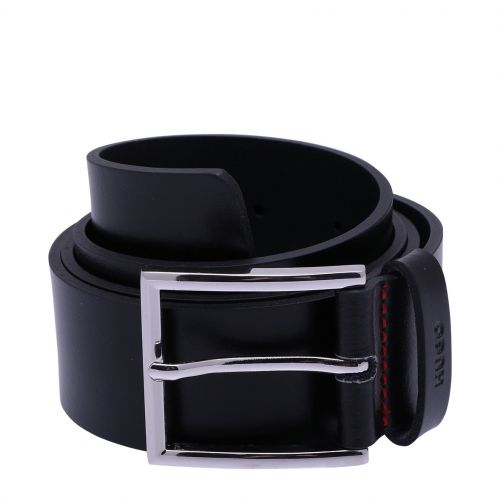 HUGO Belt Mens Black Giaspo Leather