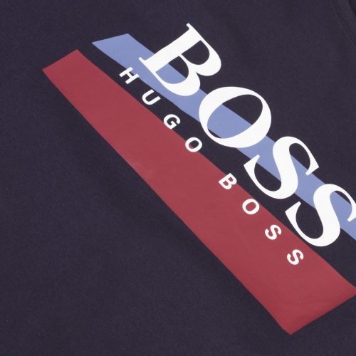 Mens Dark Blue Urban Abstract Stripe S/s T Shirt 45258 by BOSS from Hurleys