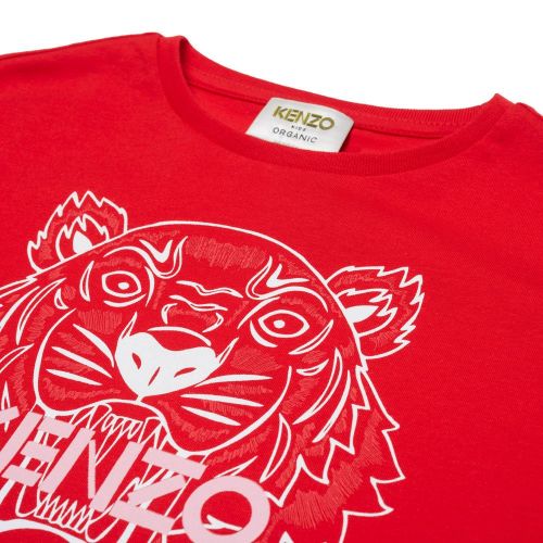 Girls Bright Red Tiger Loose Fit S/s T Shirt 90226 by Kenzo from Hurleys