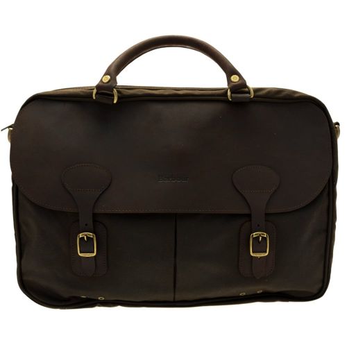 Lifestyle Mens Olive Wax Leather Briefcase 64859 by Barbour from Hurleys