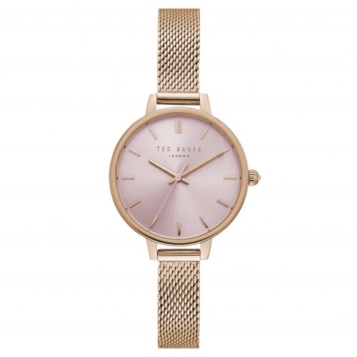 Womens Rose Gold Pink Dial Mesh Watch 26296 by Ted Baker from Hurleys