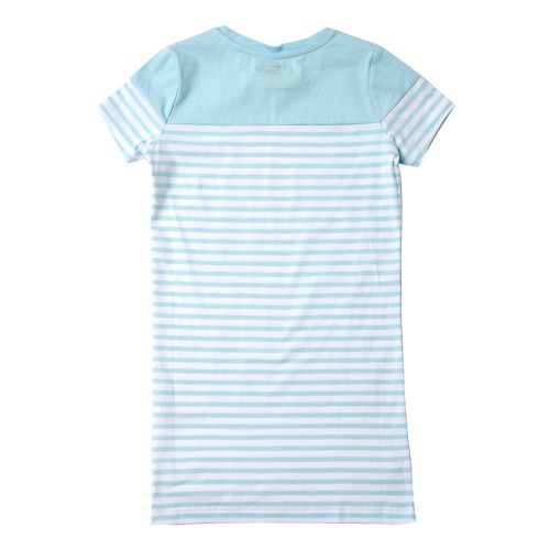 Girls Aqua Renishaw Stripe Tee Shirt Dress 39699 by Barbour from Hurleys