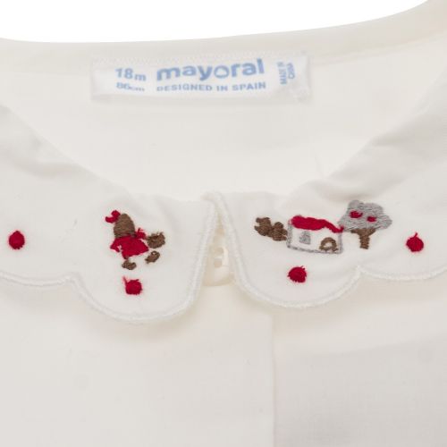 Infant Natural & Red Embroidered Bodysuit 29806 by Mayoral from Hurleys