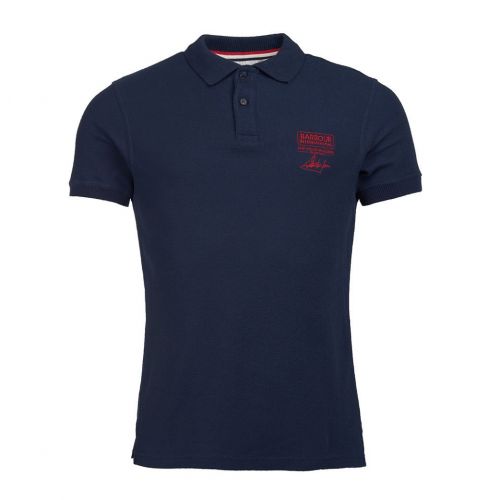 Mens Navy Chad Pique S/s Polo Shirt 76779 by Barbour Steve McQueen Collection from Hurleys