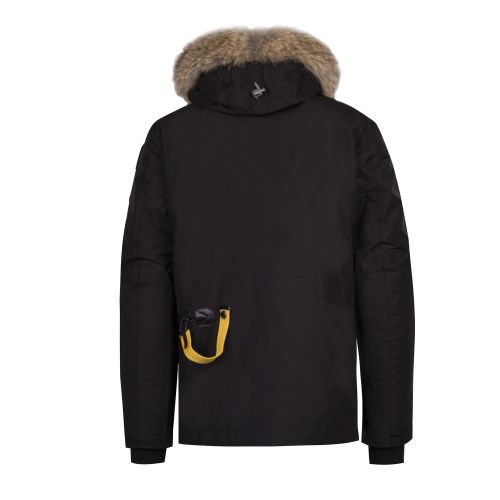 Mens Black Right Hand Fur Hooded Coat 48915 by Parajumpers from Hurleys