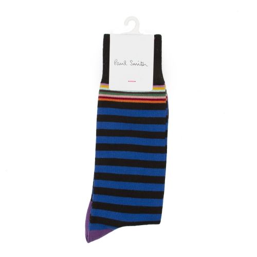 Mens Black Multi Top Stripe Socks 52523 by PS Paul Smith from Hurleys