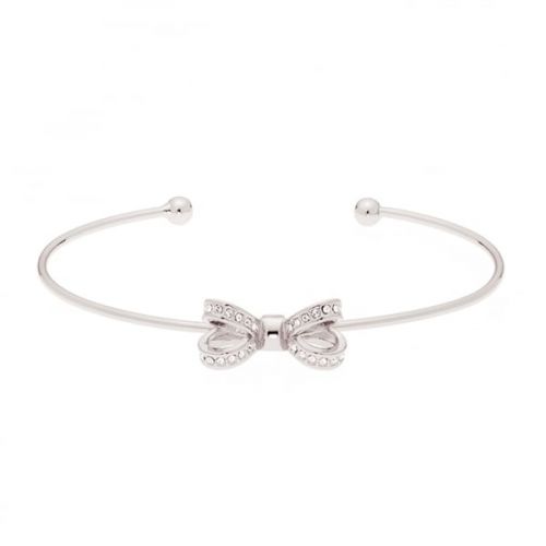 Womens Silver Olexii Mini Pavé Bow Cuff Bracelet 15989 by Ted Baker from Hurleys