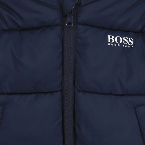 Toddler Navy Branded Hooded Padded Jacket 75629 by BOSS from Hurleys