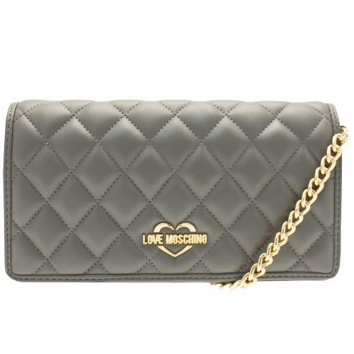 Womens Grey Quilted Heart Cross Body Bag 17944 by Love Moschino from Hurleys