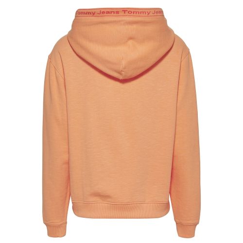 Womens Melon Orange Branded Rib Hoodie 58109 by Tommy Jeans from Hurleys