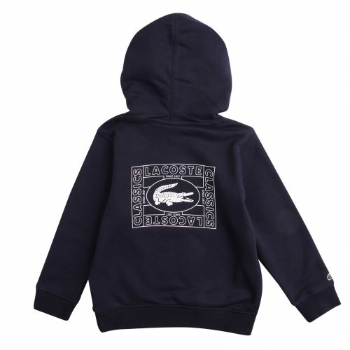 Boys Navy Croc Logo Hooded Sweat Top 59364 by Lacoste from Hurleys