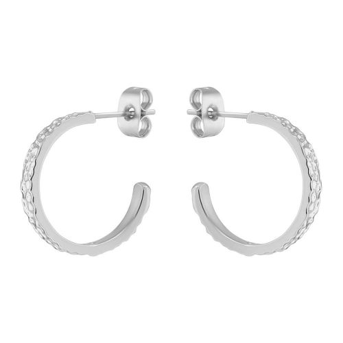 Womens Silver Heanna Hammered Hoop Earrings 93535 by Ted Baker from Hurleys