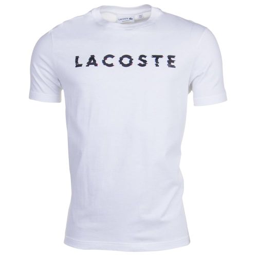 Mens White Chest Logo Regular Fit S/s Tee Shirt 71280 by Lacoste from Hurleys