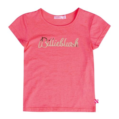 Girls Rose Fluoro Metallic Logo S/s T Shirt 55793 by Billieblush from Hurleys