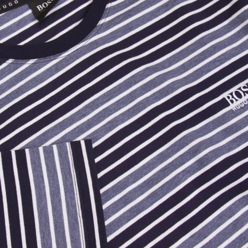 Mens Dark Blue Striped Pique S/s T Shirt 23467 by BOSS from Hurleys