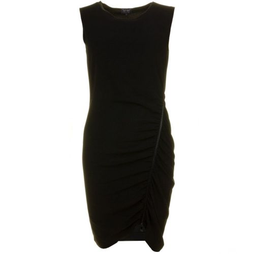 Womens Black Rouched Dress 58961 by Armani Jeans from Hurleys