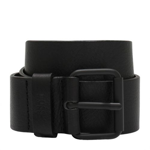 Mens Black Serge-V Leather Belt 92847 by BOSS from Hurleys