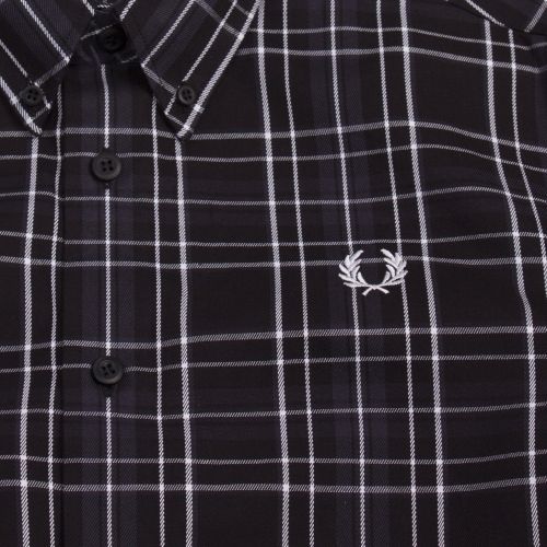Mens Black Tonal Check L/s Shirt 52227 by Fred Perry from Hurleys