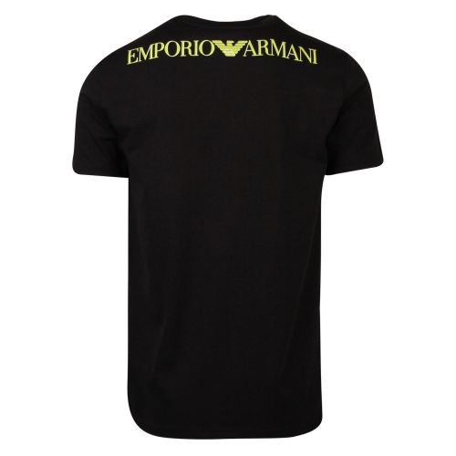 Mens Black/Lime Small Colour Logo S/s T Shirt 58805 by Emporio Armani Bodywear from Hurleys