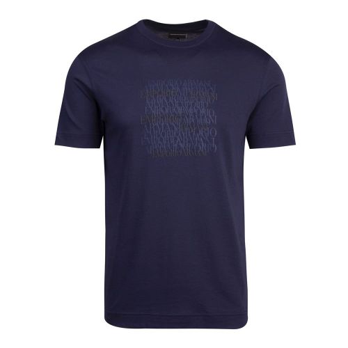 Mens Mid Blue Logo Print S/s T Shirt 82071 by Emporio Armani from Hurleys
