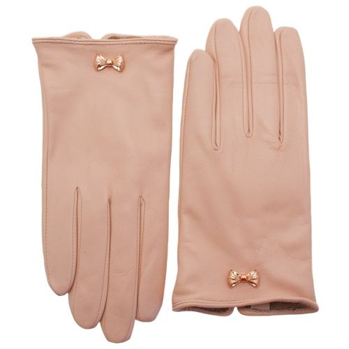 Womens Pale Pink Avia Bow Leather Gloves 63286 by Ted Baker from Hurleys