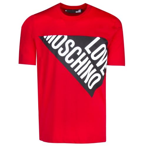 Mens Red Cut Logo Regular Fit S/s T Shirt 35235 by Love Moschino from Hurleys