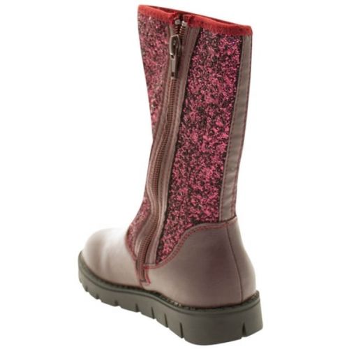 Girls Burgundy Glamow Glitter Boots (29-37) 17109 by Lelli Kelly from Hurleys
