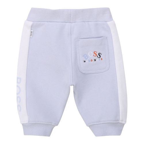 Baby Pale Blue Branded Sweat Pants 75229 by BOSS from Hurleys