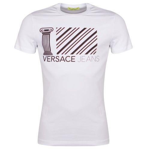 Mens White Chest Logo Slim S/s T Shirt 25258 by Versace Jeans from Hurleys