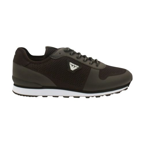 Mens Black Logo Mesh Trainers 69733 by Armani Jeans from Hurleys