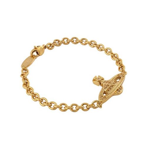 Mens Gold/Light Topaz Mini Bas Relief Bracelet 108688 by Vivienne Westwood from Hurleys
