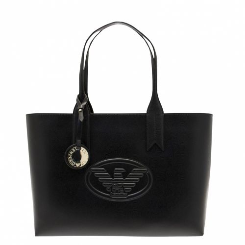 Womens Black Embossed Shopper Bag 29100 by Emporio Armani from Hurleys