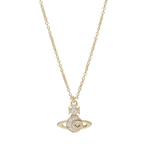 Womens Gold/White Dorina Bas Relief Pendant Necklace 76423 by Vivienne Westwood from Hurleys