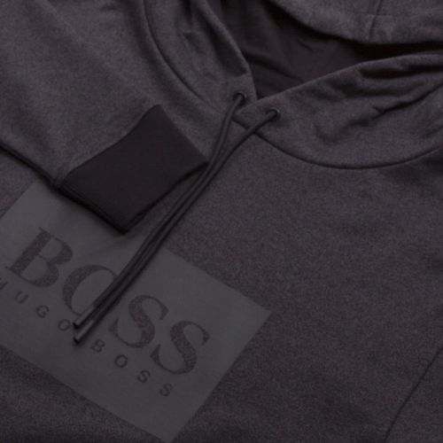 Mens Charcoal Patch Logo Hoodie 31893 by BOSS from Hurleys