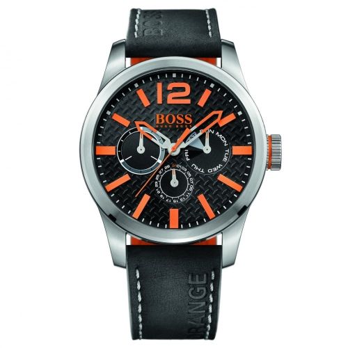BOSS Orange Mens Black Paris Leather Strap Watch 70417 by BOSS Watches from Hurleys