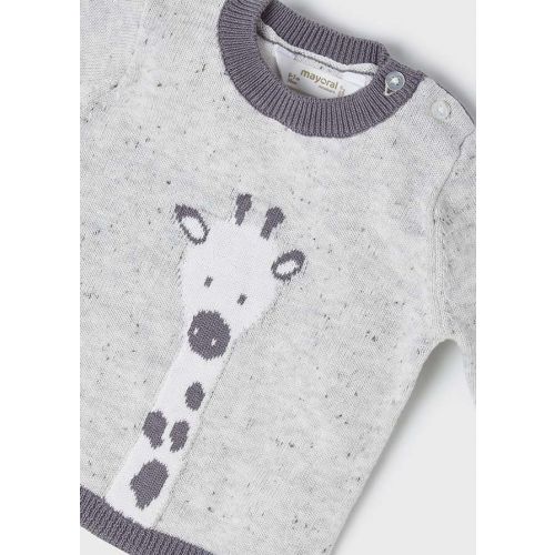 Baby Dark Blue/Grey Giraffe Knitted Outfit 106467 by Mayoral from Hurleys
