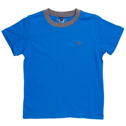 Boys Bright Blue Small Logo S/s Tee Shirt 6496 by Armani Junior from Hurleys