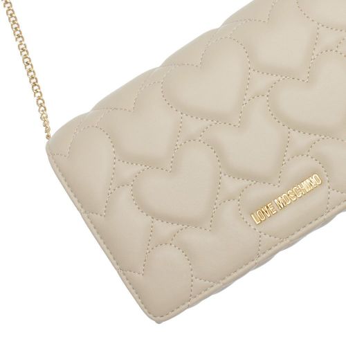 Womens Ivory Heart Quilted Crossbody Bag 82936 by Love Moschino from Hurleys