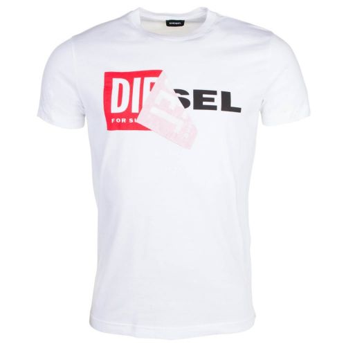 Mens White T-Diego-QA S/s T Shirt 17772 by Diesel from Hurleys