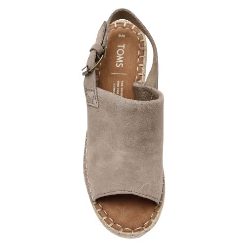 Womens Taupe Suede Monica Jute Wedges 59489 by Toms from Hurleys