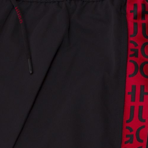 Mens Black Mustique Logo Tape Swim Shorts 37782 by HUGO from Hurleys