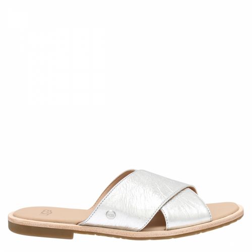 Womens Silver Joni Metallic Leather Slides 39484 by UGG from Hurleys