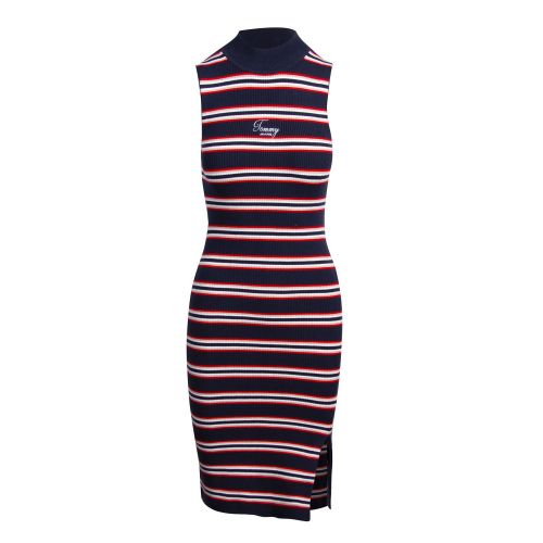 Womens Twilight Navy Stripe Side Split Dress 74642 by Tommy Jeans from Hurleys